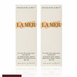 La Mer The Soft Fluid Long Wear Foundation – Shade IVORY 01 – 30 ml (2 Pack)